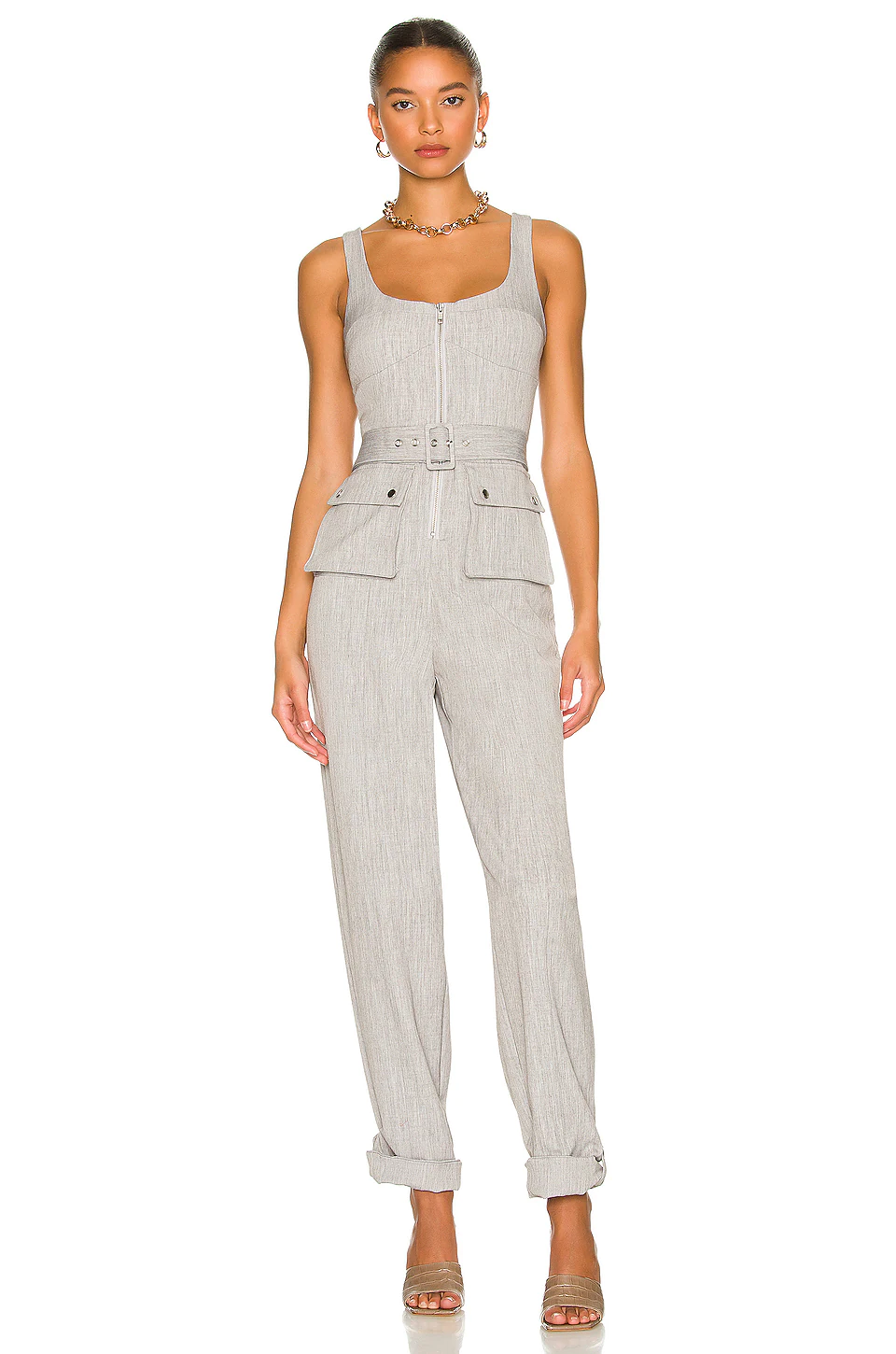 Lovers And Friends August Jumpsuit In Light Grey