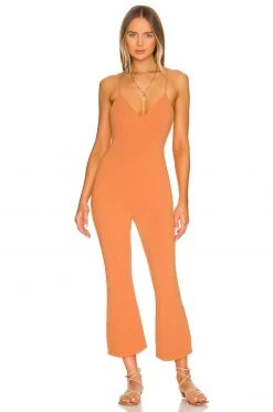 Lovers And Friends Pietra Jumpsuit In Camel Brown