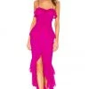 Lovers And Friends Melissa Gown In Magenta 2 Lovers And Friends Melissa Gown In Magenta -LOVERS AND FRIENDS Shop LOVF WD1753 V1