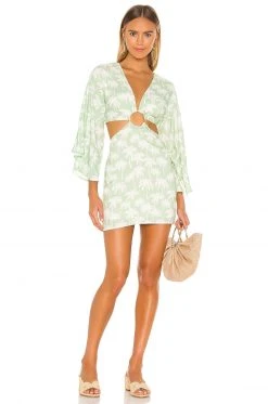 Lovers And Friends Maysa Kimono Dress In Palm Tree Print