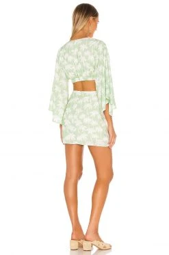 Lovers And Friends Maysa Kimono Dress In Palm Tree Print -LOVERS AND FRIENDS Shop LOVF WD2731 V3