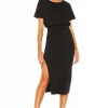 Lovers And Friends Easy Ruched Midi Dress In Black 1 Lovers And Friends Easy Ruched Midi Dress In Black -LOVERS AND FRIENDS Shop LOVF WD2773 V1