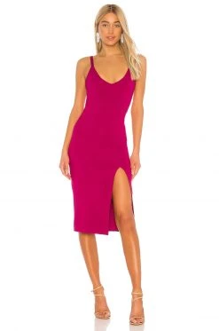 Lovers And Friends Lucie Midi Dress In Fuchsia