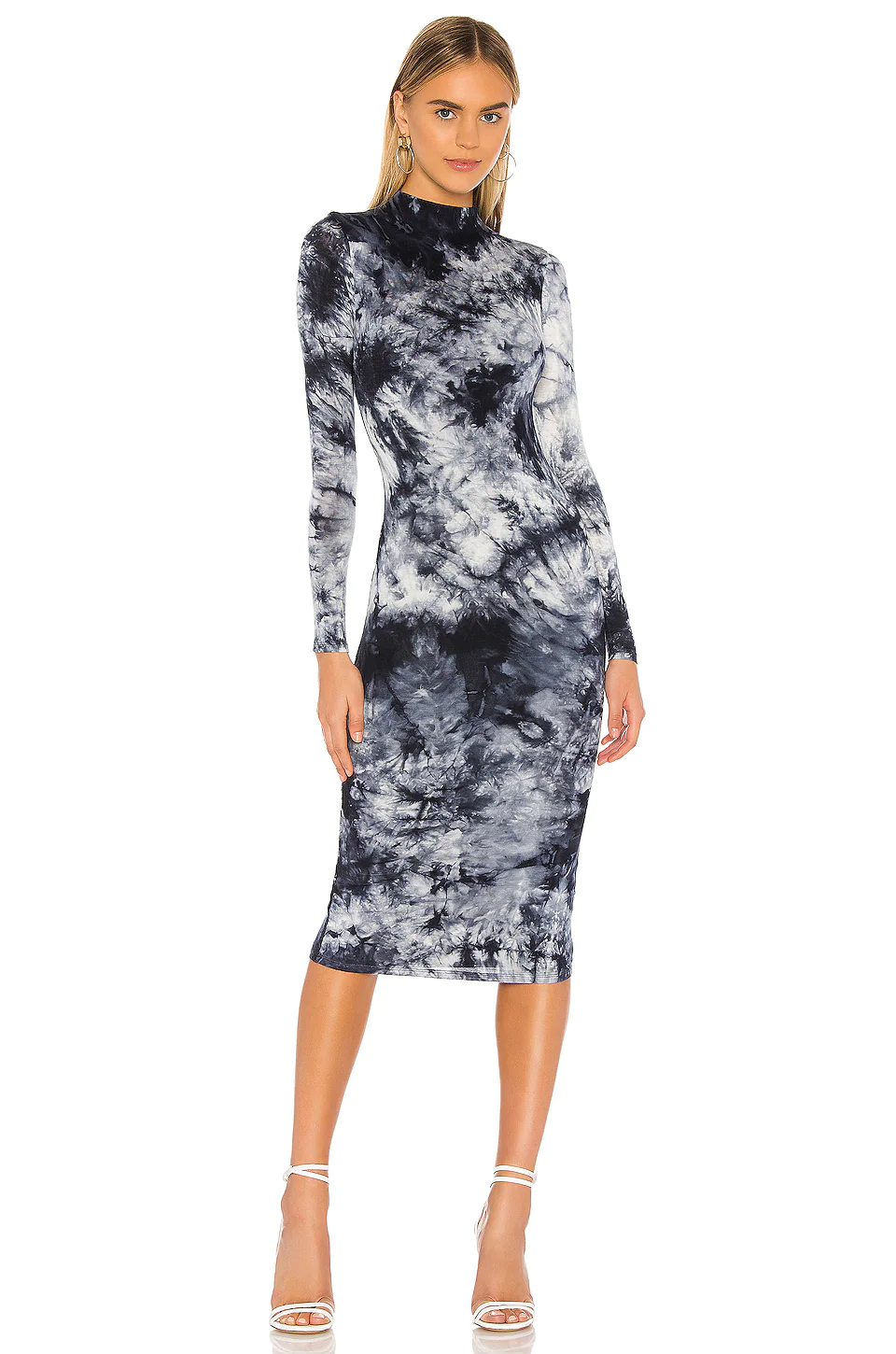 Lovers And Friends Ivanna Midi Dress In Indigo Blue Tie Dye