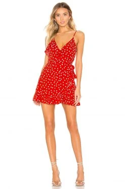 Lovers And Friends Octavia Mini Dress In Red & Ivory