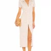 Lovers And Friends Kayce Midi Dress In Marled Natural -LOVERS AND FRIENDS Shop LOVF WD2942 V1