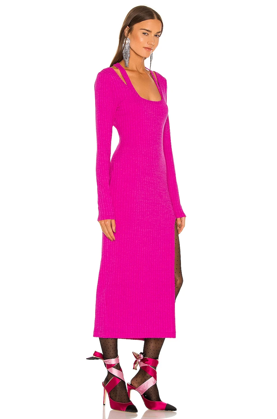 Lovers And Friends Naomi Midi Dress In Raspberry 5 Lovers And Friends Naomi Midi Dress In Raspberry - Image 3