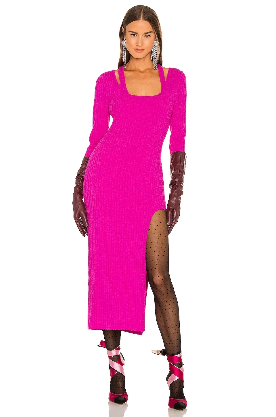 Lovers And Friends Naomi Midi Dress In Raspberry 7 Lovers And Friends Naomi Midi Dress In Raspberry - Image 5