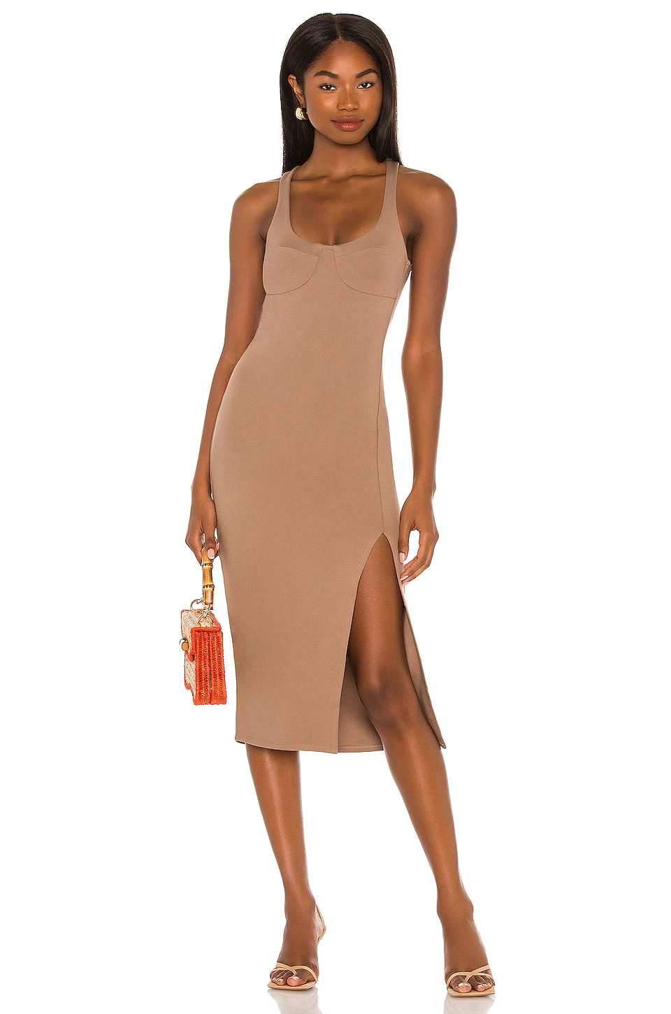 Lovers And Friends Logan Midi Dress In Brown