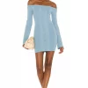 Lovers And Friends Adelia Off Shoulder Dress In Slate Blue 1 Lovers And Friends Adelia Off Shoulder Dress In Slate Blue -LOVERS AND FRIENDS Shop LOVF WD3070 V1