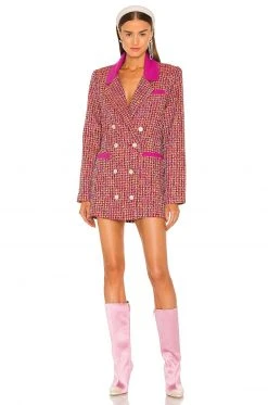 Lovers And Friends Nadja Jacket Dress In Pink & Red