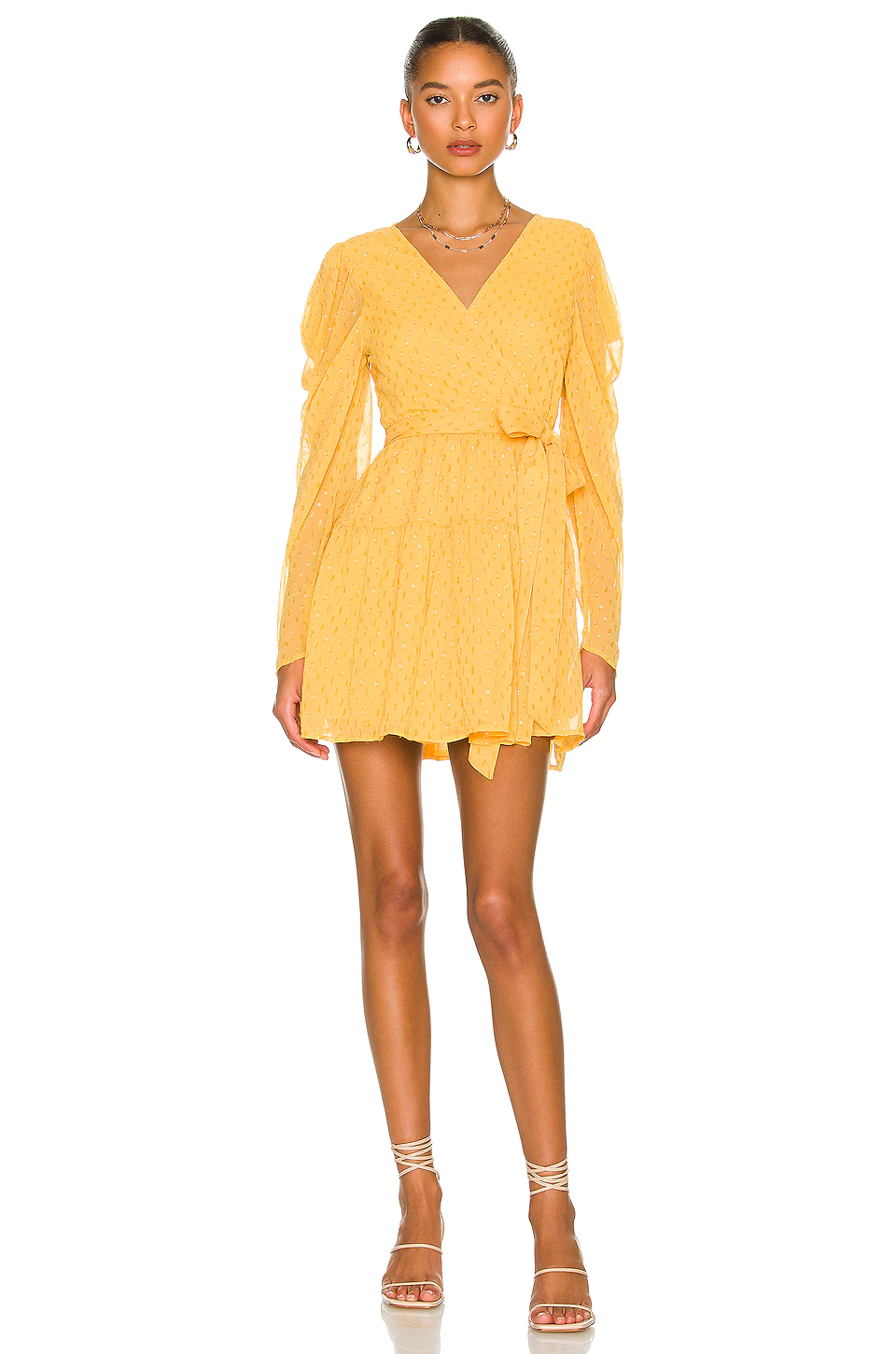 Lovers And Friends Morgan Mini Dress In Golden Yellow