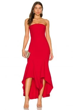 Lovers And Friends Urgonia Gown In Berry Red