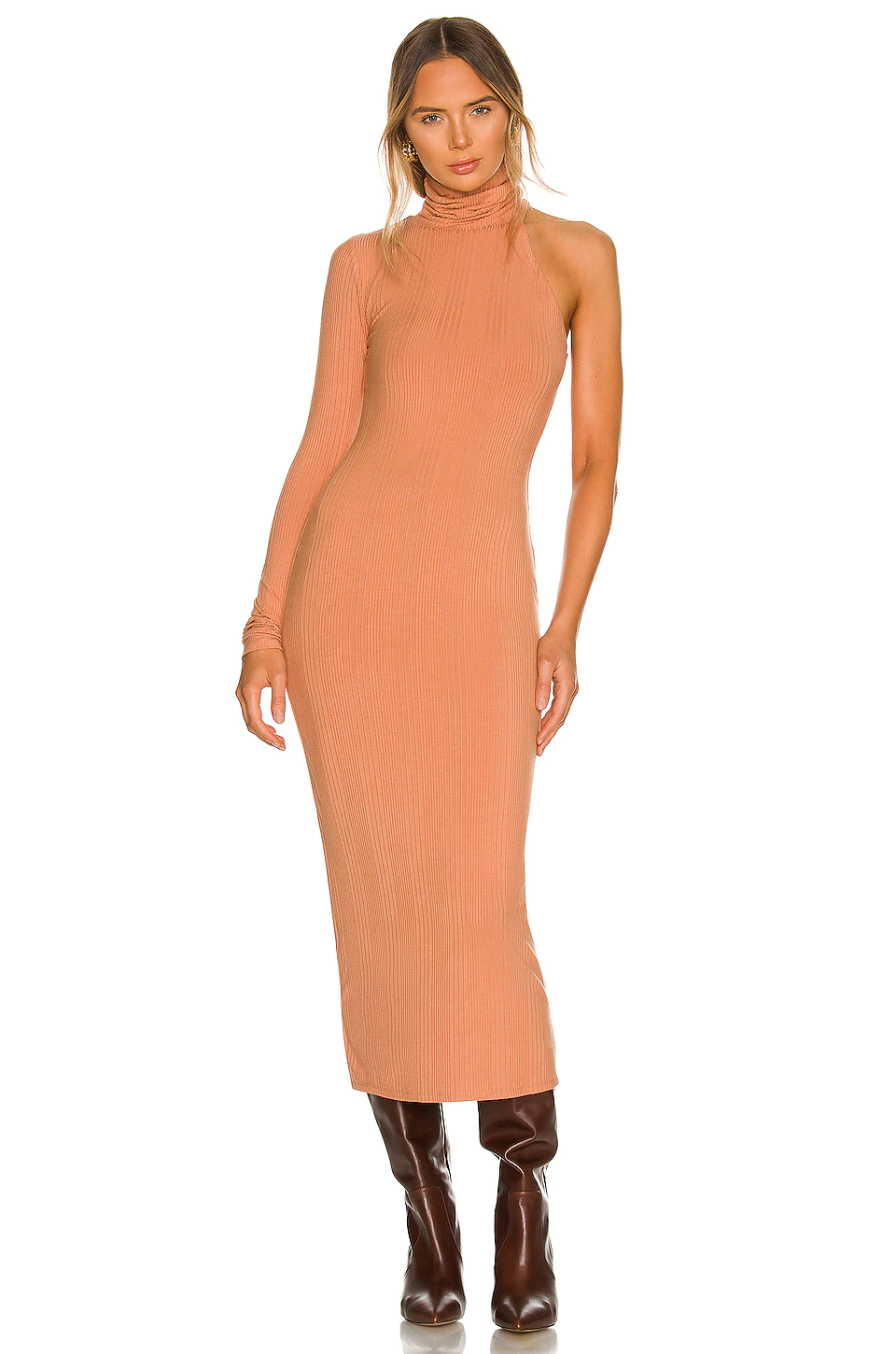 Lovers And Friends Trisha Midi Dress In Dark Nude