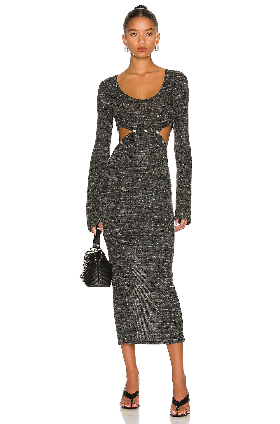 Lovers And Friends Jordy Midi Dress In Heather Charcoal