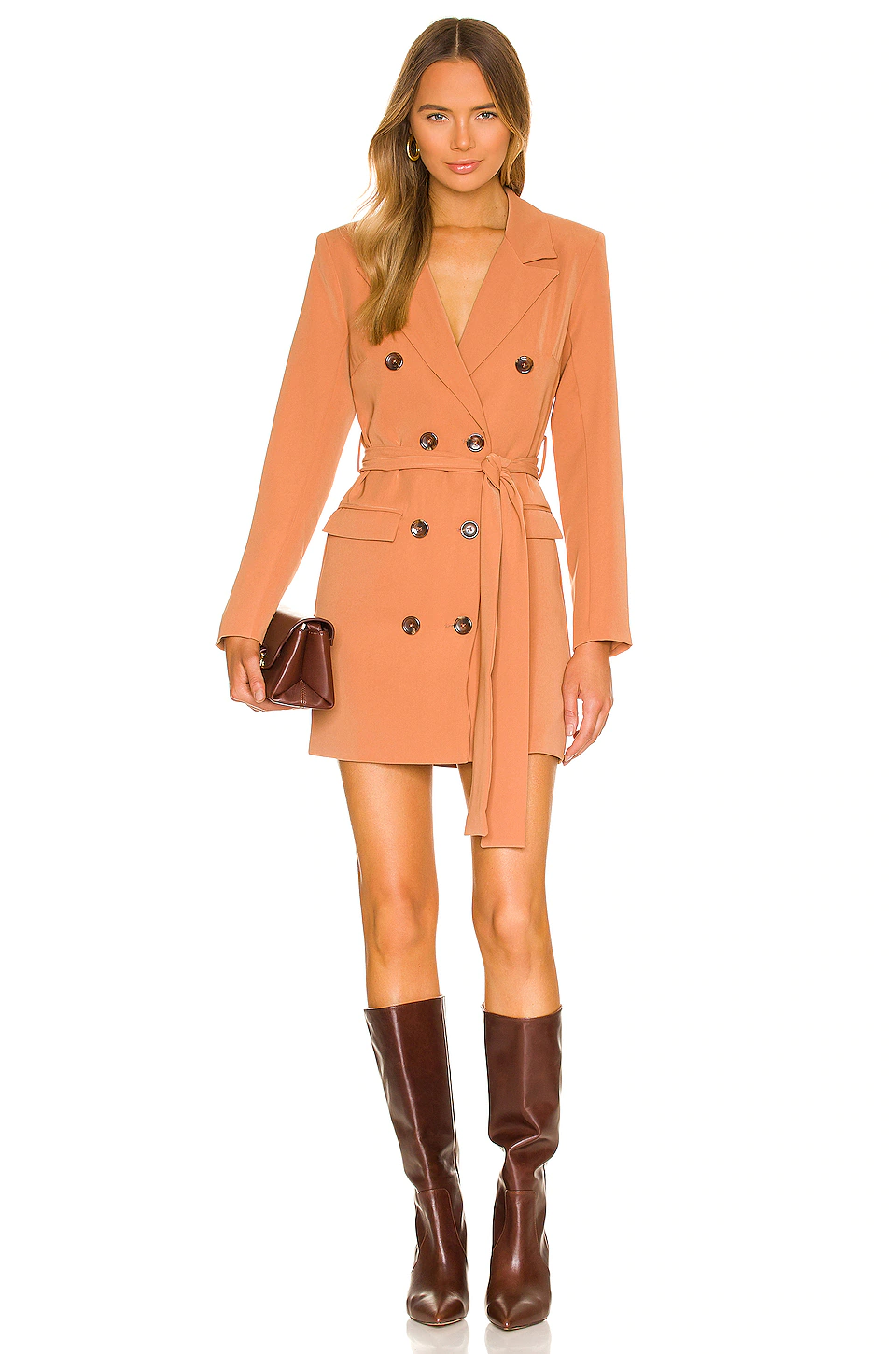 Lovers And Friends Diana Blazer Dress In Caramel
