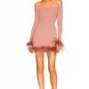 Lovers And Friends Ellerie Feather Knit Mini Dress In Mauve -LOVERS AND FRIENDS Shop LOVF WD3190 V1