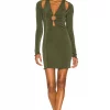 Lovers And Friends Marais Mini Dress In Olive Green -LOVERS AND FRIENDS Shop LOVF WD3208 V1