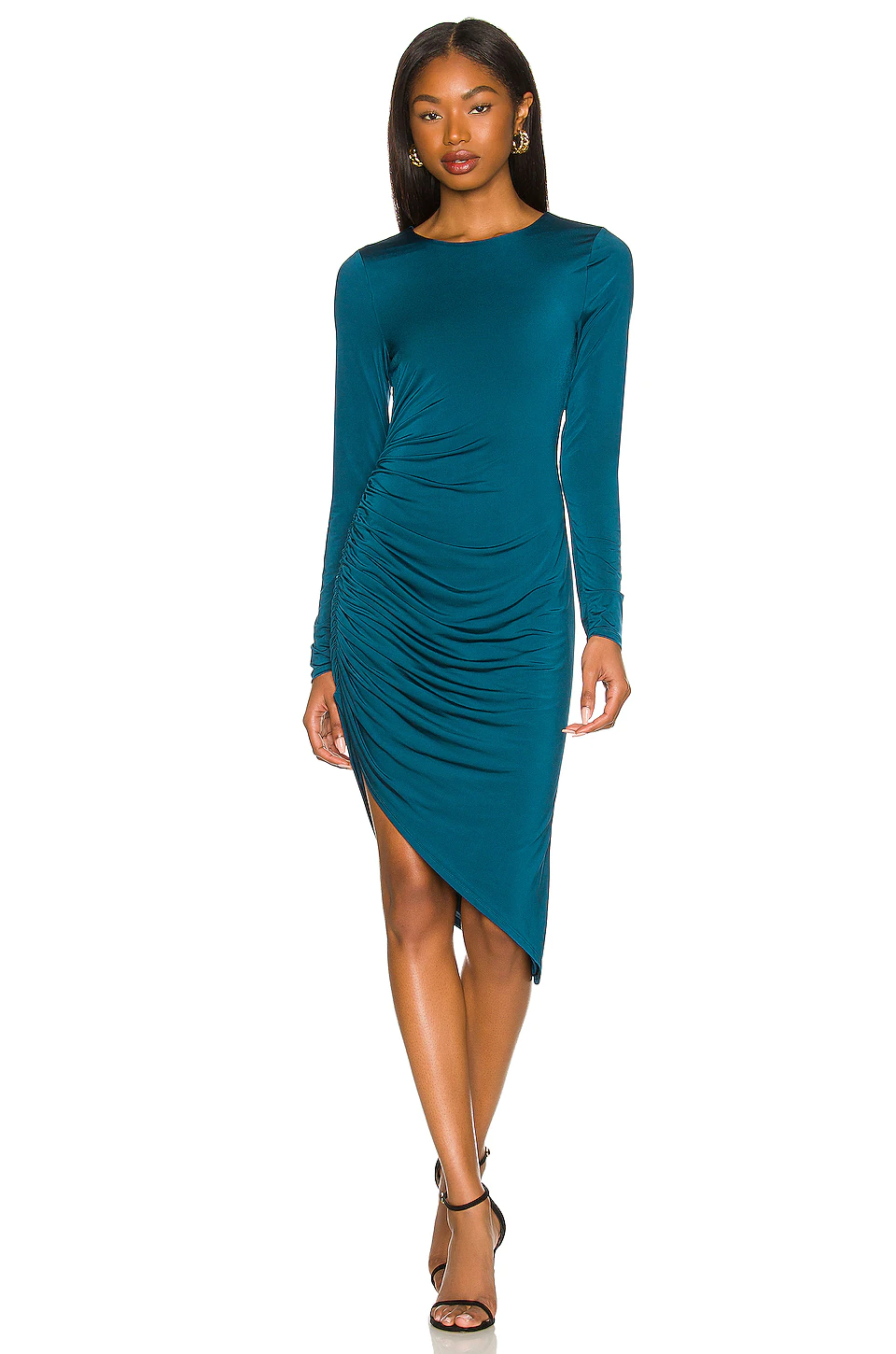 Lovers And Friends Cassie Midi Dress In Dark Teal 6 Lovers And Friends Cassie Midi Dress In Dark Teal - Image 4