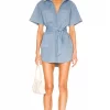 Lovers And Friends Kaia Mini Dress In Medium Blue -LOVERS AND FRIENDS Shop LOVF WD3220 V1