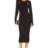 Lovers And Friends Alodie Midi Dress In Black -LOVERS AND FRIENDS Shop LOVF WD3242 V1