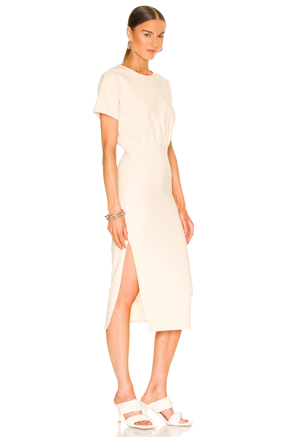 Lovers And Friends Easy Ruched Midi Dress In Ivory 4 Lovers And Friends Easy Ruched Midi Dress In Ivory - Image 2