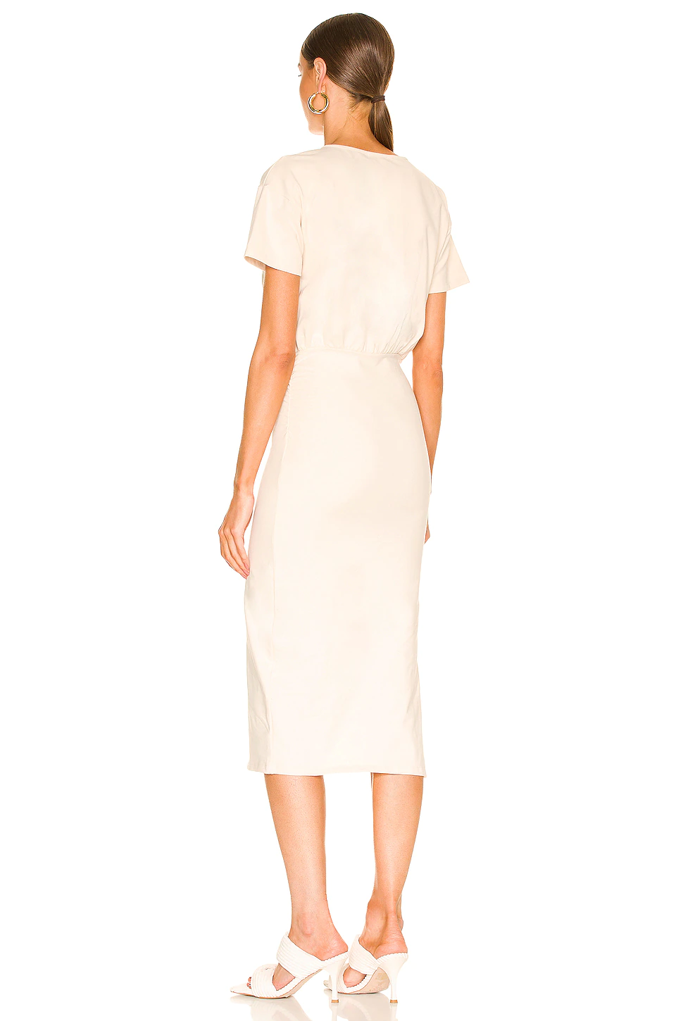 Lovers And Friends Easy Ruched Midi Dress In Ivory 5 Lovers And Friends Easy Ruched Midi Dress In Ivory - Image 3