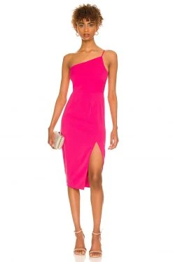 Lovers And Friends Lazo Midi Dress In Hot Pink