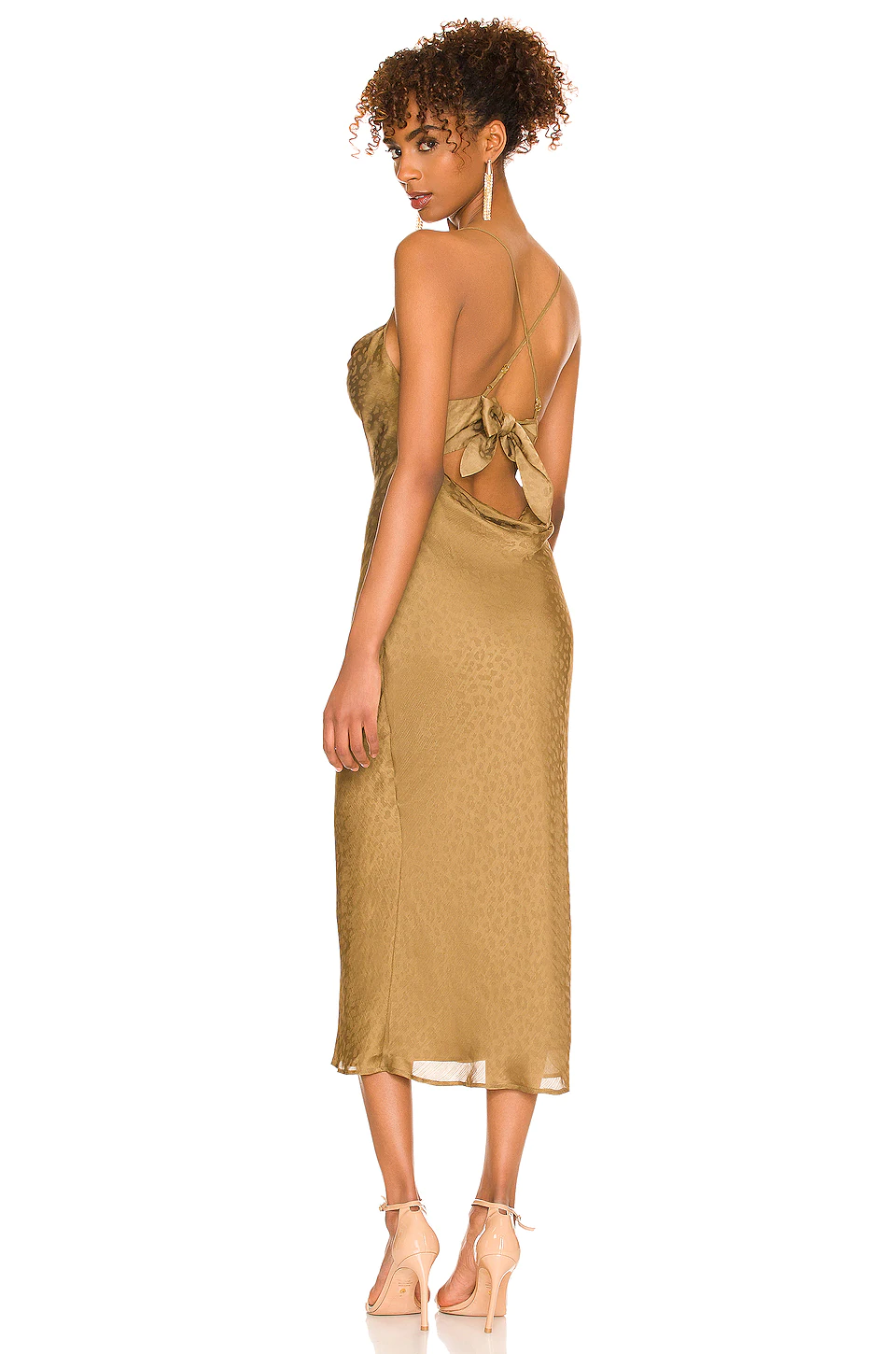 Lovers And Friends Lauren Midi Dress In Gold