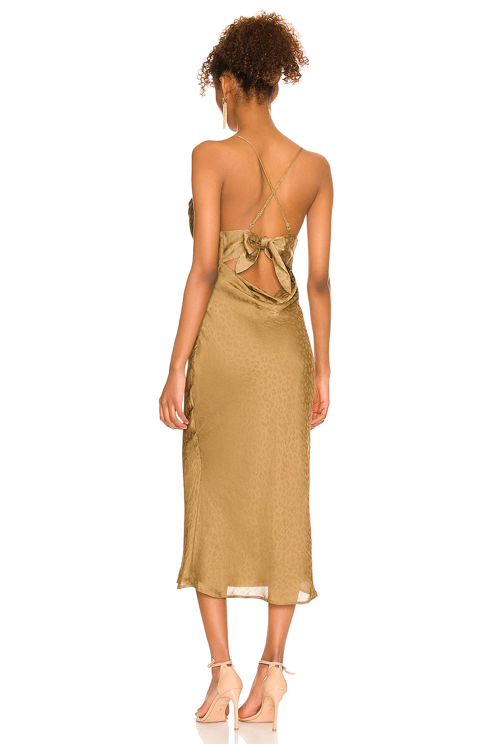Lovers And Friends Lauren Midi Dress In Gold 6 Lovers And Friends Lauren Midi Dress In Gold - Image 4