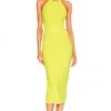 Lovers And Friends Morgan High Neck Halter Midi In Lime Green -LOVERS AND FRIENDS Shop LOVF WD3296 V1