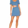 Lovers And Friends Cutout Sweater Dress In Soft Navy -LOVERS AND FRIENDS Shop LOVF WD3303 V1