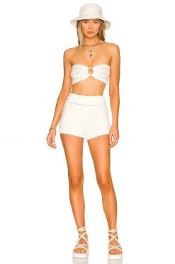 Lovers And Friends Delany Knit Short In White -LOVERS AND FRIENDS Shop LOVF WF376 V4