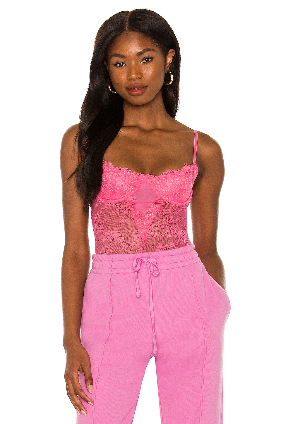 Lovers And Friends Ariella Bodysuit In Rose