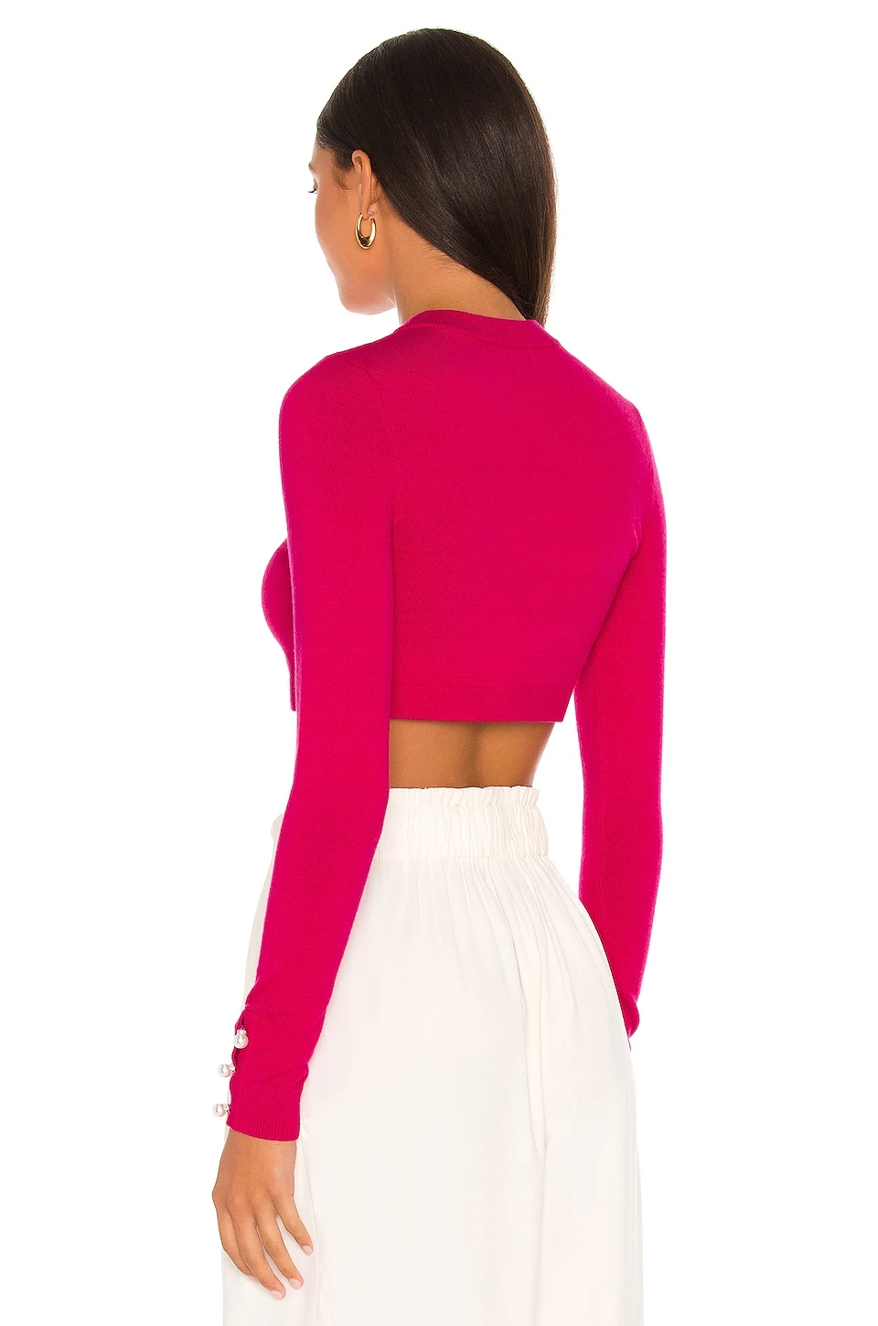 Lovers And Friends Tara Micro Cardigan In Hot Pink 5 Lovers And Friends Tara Micro Cardigan In Hot Pink - Image 3