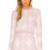 Lovers And Friends Casey Lurex Argyle Sweater In Multi Pastel -LOVERS AND FRIENDS Shop LOVF WK1054 V1