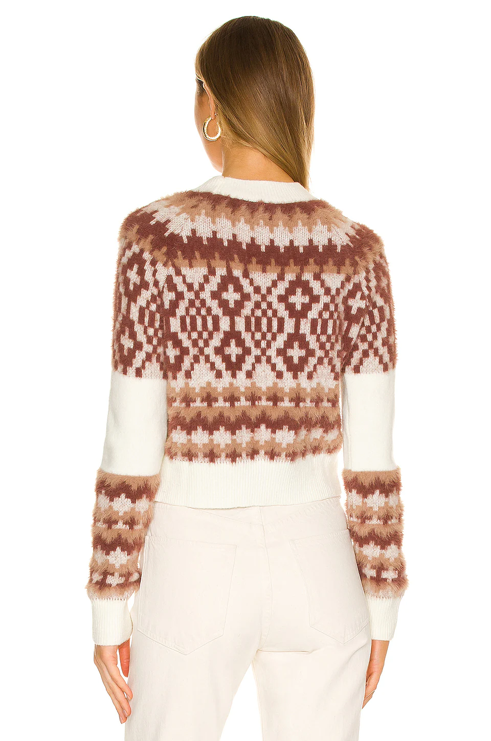 Lovers And Friends Tavi Fair Isle Sweater In Ivory & Tan 5 Lovers And Friends Tavi Fair Isle Sweater In Ivory & Tan - Image 3