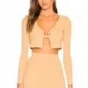 Lovers And Friends Sofia Cropped Cardigan In Golden Tan 2 Lovers And Friends Sofia Cropped Cardigan In Golden Tan -LOVERS AND FRIENDS Shop LOVF WK1097 V1