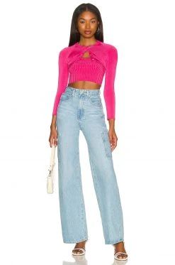 Lovers And Friends Ean Micro Cardigan In Magenta -LOVERS AND FRIENDS Shop LOVF WK1106 V4