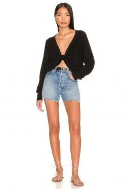 Lovers And Friends Sasha Twist Sweater In Black -LOVERS AND FRIENDS Shop LOVF WK1107 V4