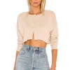 Lovers And Friends Keaton Cropped Sweater In Nude -LOVERS AND FRIENDS Shop LOVF WK824 V1