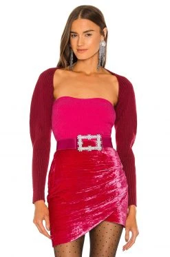 Lovers And Friends Michelle Knit Shrug In Ruby