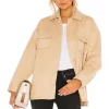 Lovers And Friends Belted Utility Fleece Jacket In Light Beige -LOVERS AND FRIENDS Shop LOVF WO387 V1
