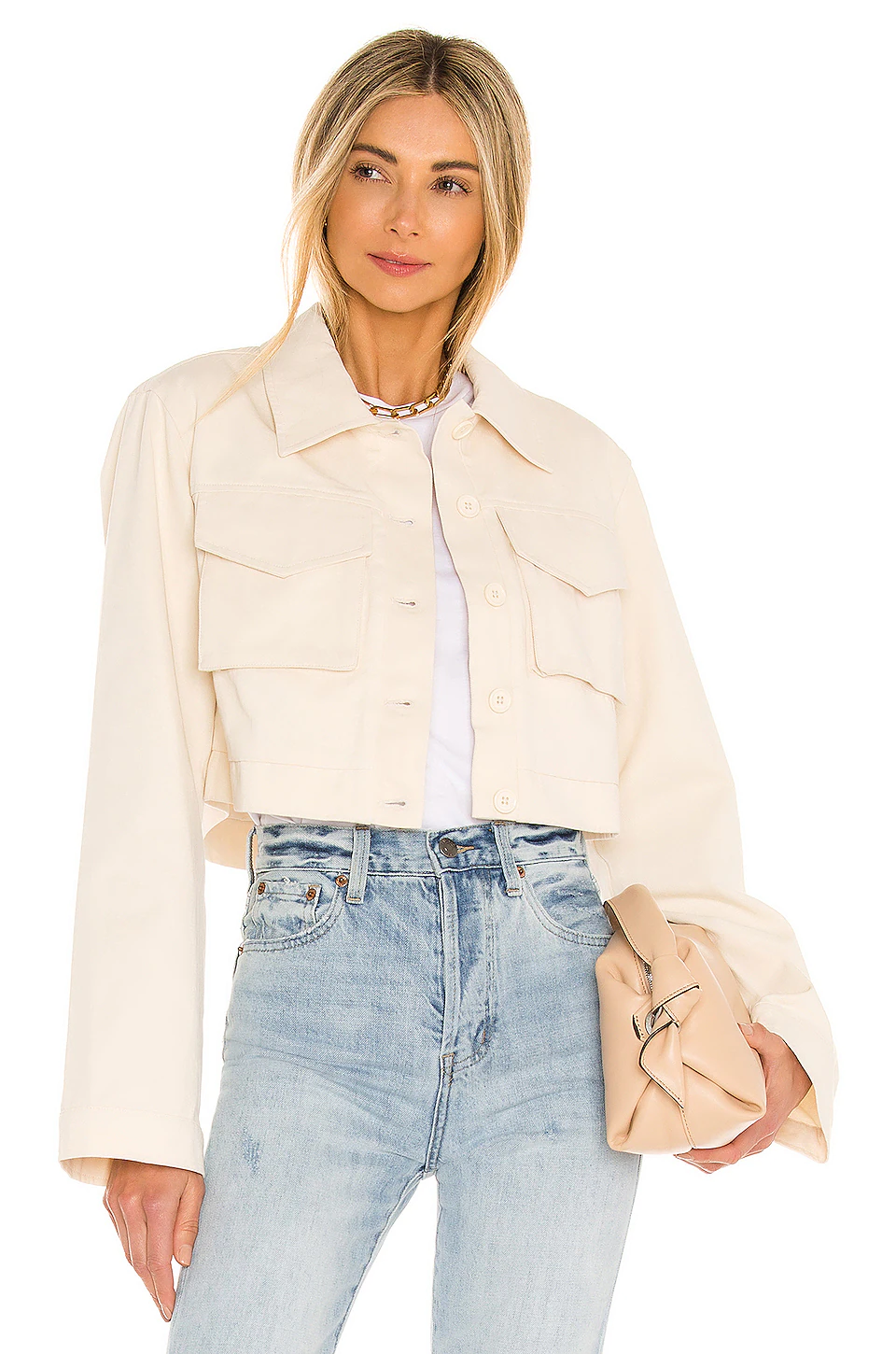 Lovers And Friends Angeles Cropped Jacket In Ivory
