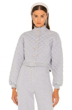 Lovers And Friends Claudia Quilted Jacket In Heather Grey