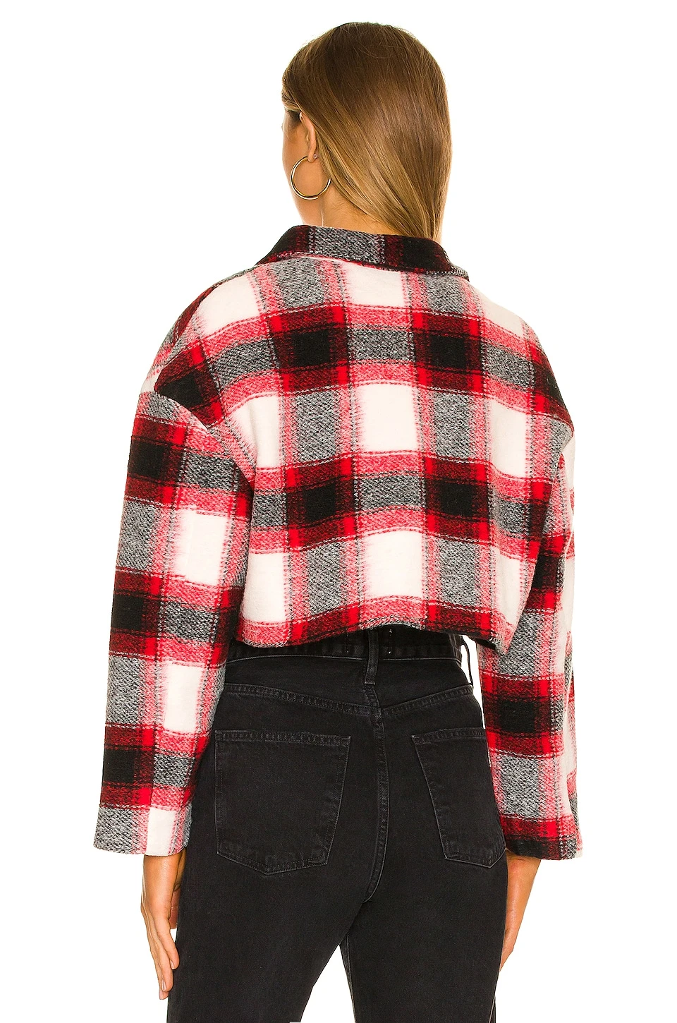 Lovers And Friends Roxy Cropped Shacket In Red Plaid 5 Lovers And Friends Roxy Cropped Shacket In Red Plaid - Image 3