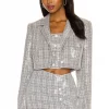 Lovers And Friends Nazanine Blazer In Grey Plaid -LOVERS AND FRIENDS Shop LOVF WO430 V1