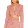 Lovers And Friends Amira Cropped Blazer In Pink Multi -LOVERS AND FRIENDS Shop LOVF WO440 V1
