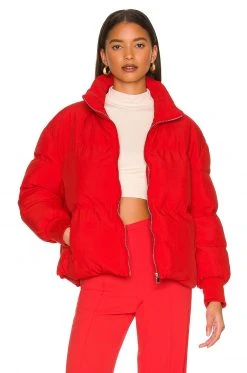 Lovers And Friends Jillian Puffer Jacket In Red