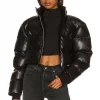 Lovers And Friends Brady Faux Leather Puffer In Black -LOVERS AND FRIENDS Shop LOVF WO444 V1